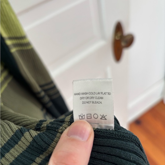 STAUD Shoko midi sweater dress in Pine Forest green stripe - Picture 6 of 7